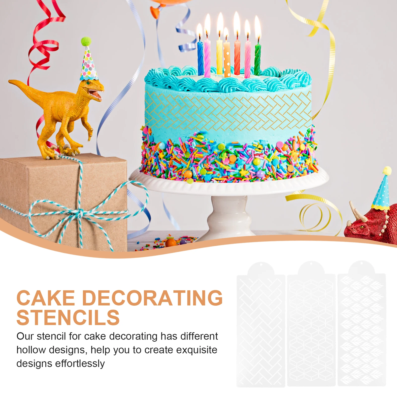 

12pcs Cake Decorating Stencils Hollow Design Templates PET Material Flexible Baking Pastry Tools Wheat Patterns