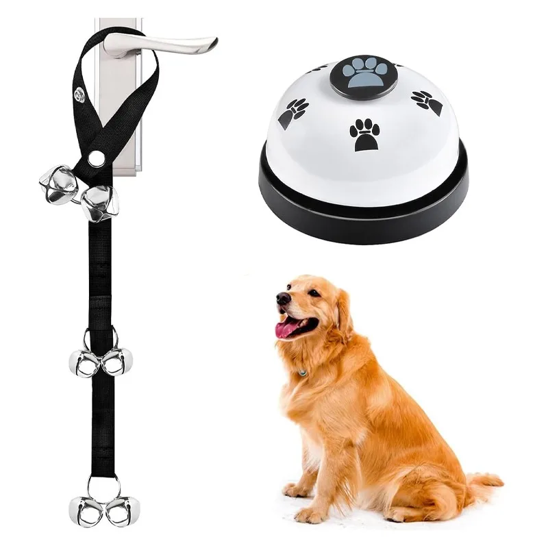 2-piece dog doorbell set, pet outdoor training and communication bell, pet interactive toy, adjustable with doorbell