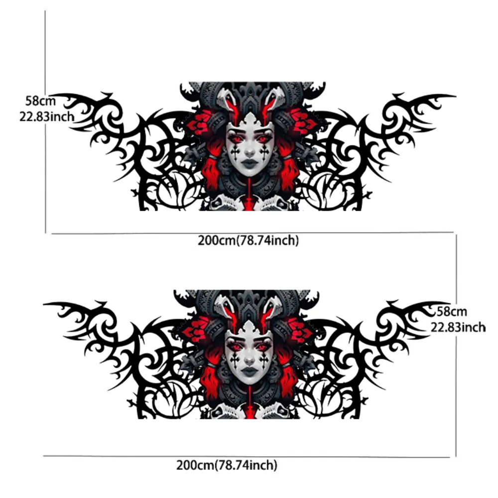 2pcs Snakes entangle women Car Side Wraps, Self-Adhesive PVC Waterproof & Scratch-Resistant Stickers, Car Accessory Gift