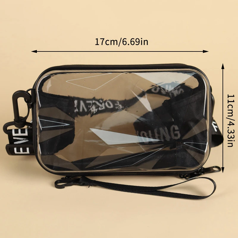 Transparente Umhängetasche für Damen, Kofferform, Mini-Schultertasche, PVC-Jelly-Clutch-Box-Tasche – Detail 6