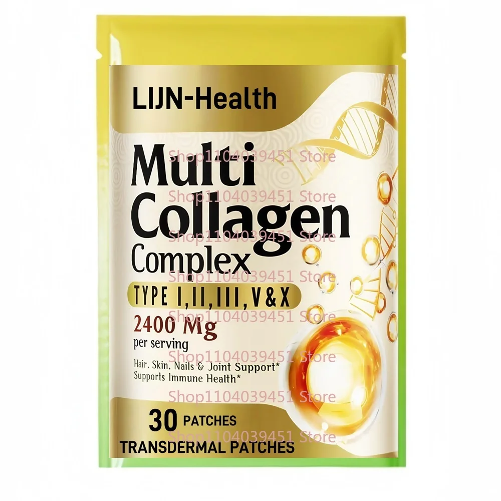 

30 патчей Прозрачные патчи с коллагеновыми пептидами для женщин с поддержкой костей I, II, III, V и X для волос, кожи, суставов и костей