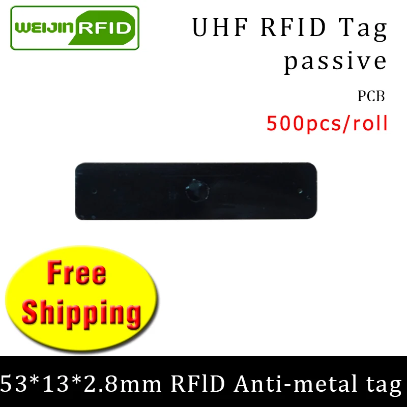 

UHF RFID металлическая бирка 915 м 868 м Alien H3 EPC ISO18000 6c 500 шт. Бесплатная доставка 53*13*2,8 мм IT основные активы PCB пассивные RFID бирки