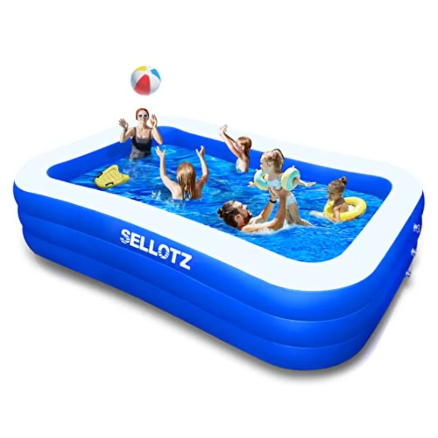 

Inflatable Pool for and Adults 120" X 72" X 22" Oversized Thickened Family Swimming Pool for Toddlers Outdoor Garden Backyard S