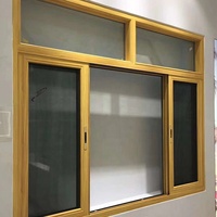 Aluminum Window And Doos Double Glass Champagne Color Aluminum Sliding Window