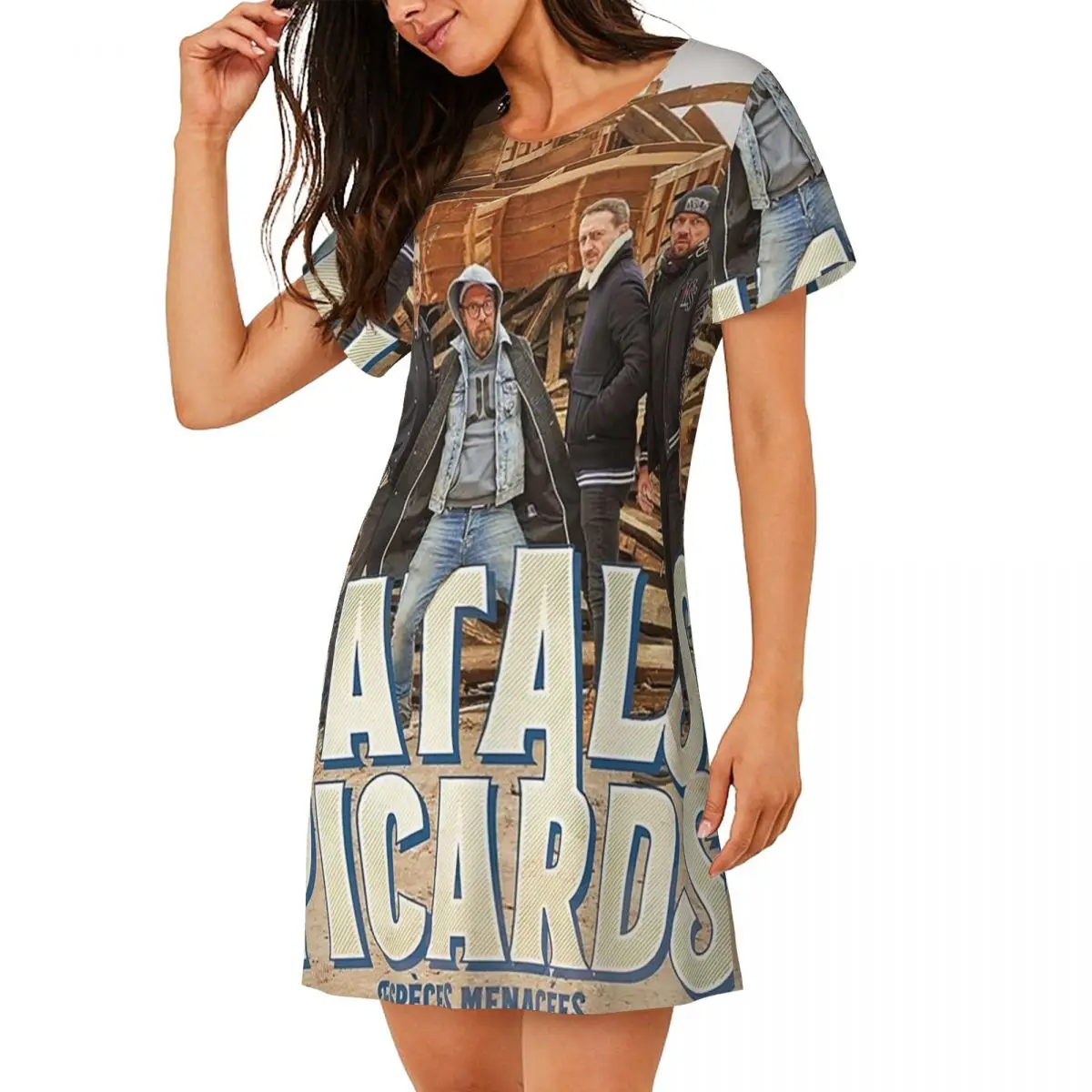 Les Fatals Picards Especes Menacees Album 2019 Short Sleeves Nightdress For Sleeping Women Short Sleeve Nightgowns Pajama Dress