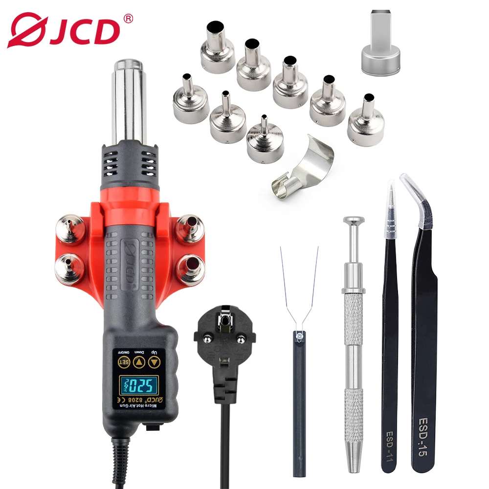 

JCD 8208 750W Hot Air Gun Soldering Welding Rework Station LCD Digital Display All-in-one Heat gun BGA IC 220V/110V Solder Tools