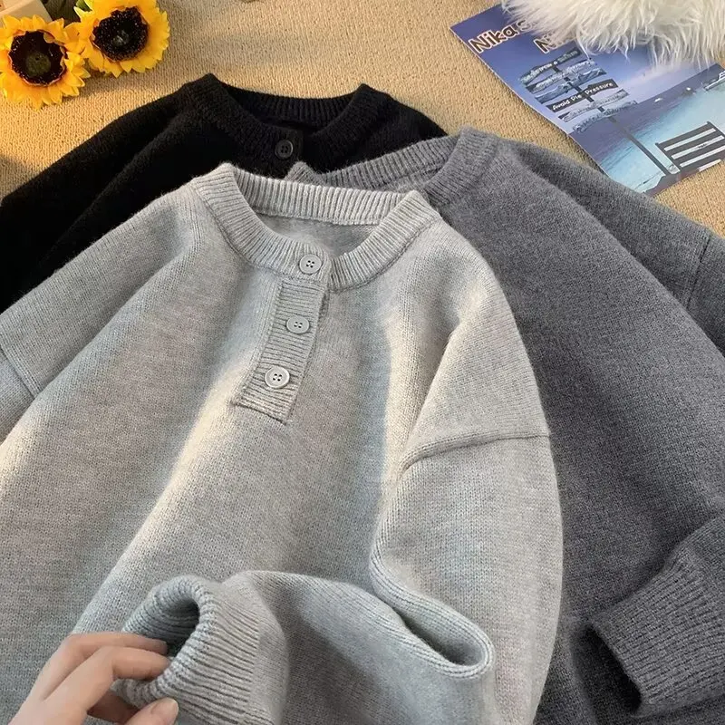 

ex Large Size Sweater Outlet Store End-of-Season Faionable Long Sve round Ne Casual Outerwear for Spring Autumn