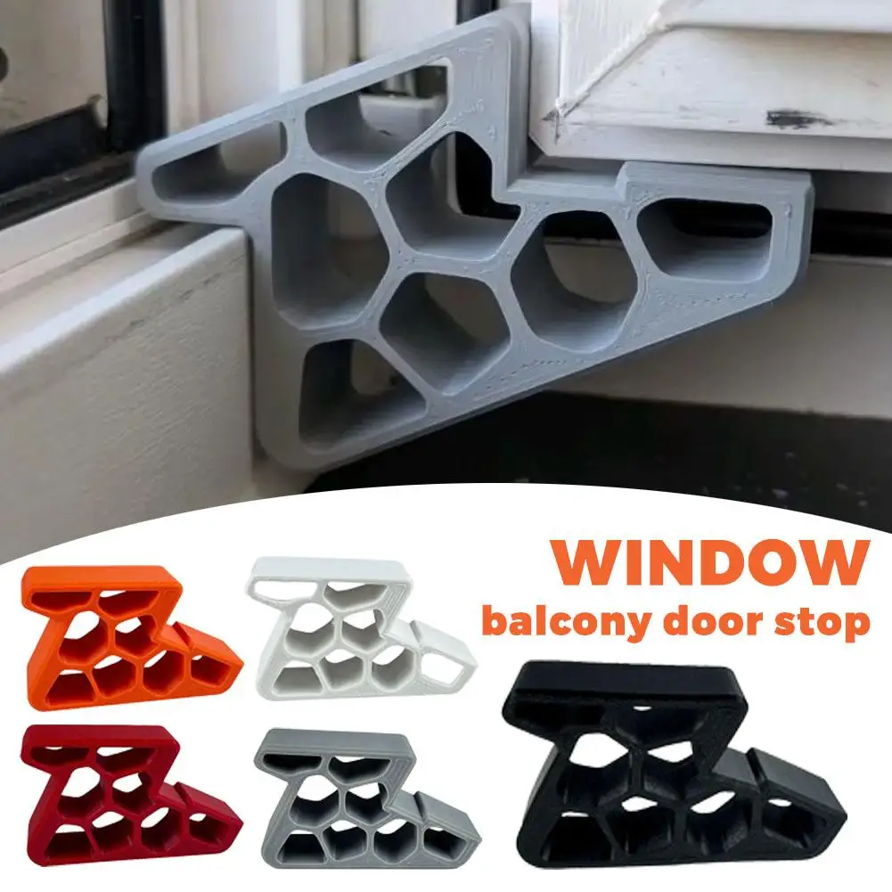 Heavy Duty Honeycomb Sliding Window Door Stop, Non-Slip Anti-Wind Balcony Door Track Lock Limiter, Easy Install Remove