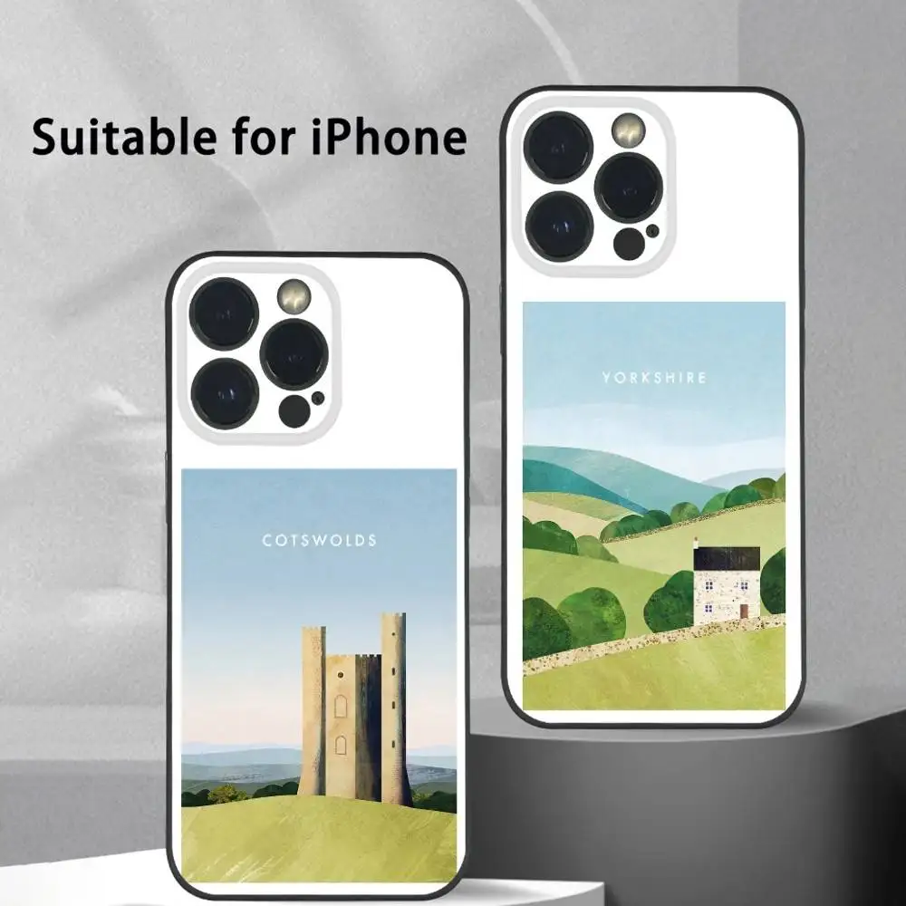 

Luxury Henry Rivers Simple Art Phone Case For IPhone 16 15 14 13 12 11 Pro Max Plus Mini Frosted Soft Shell Funda