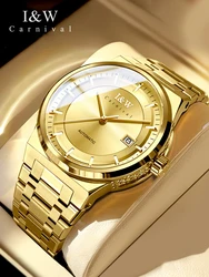 Carnival Brand IW High-End Series Luxury Gold Mechanical Watch for Men 50M Waterproof Sapphire MIYOTA Movement Mens Watches