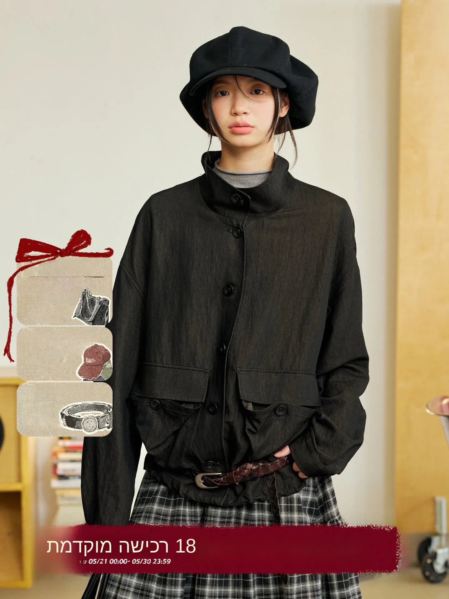 

Octopusme Japanese Style Loose Spring Summer Jacket Shirt Outerwear Wrinkles Texture Vintage Loose Fit Long Sleeve Women's Bl...
