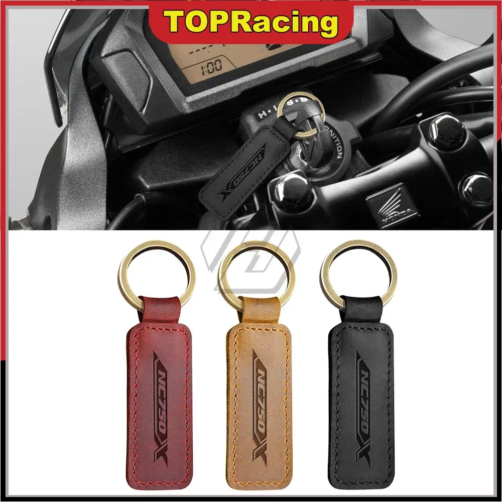 

For Honda NC750X NC 750X ABS Motorcycle Leather Cowhide Keychain Key Ring