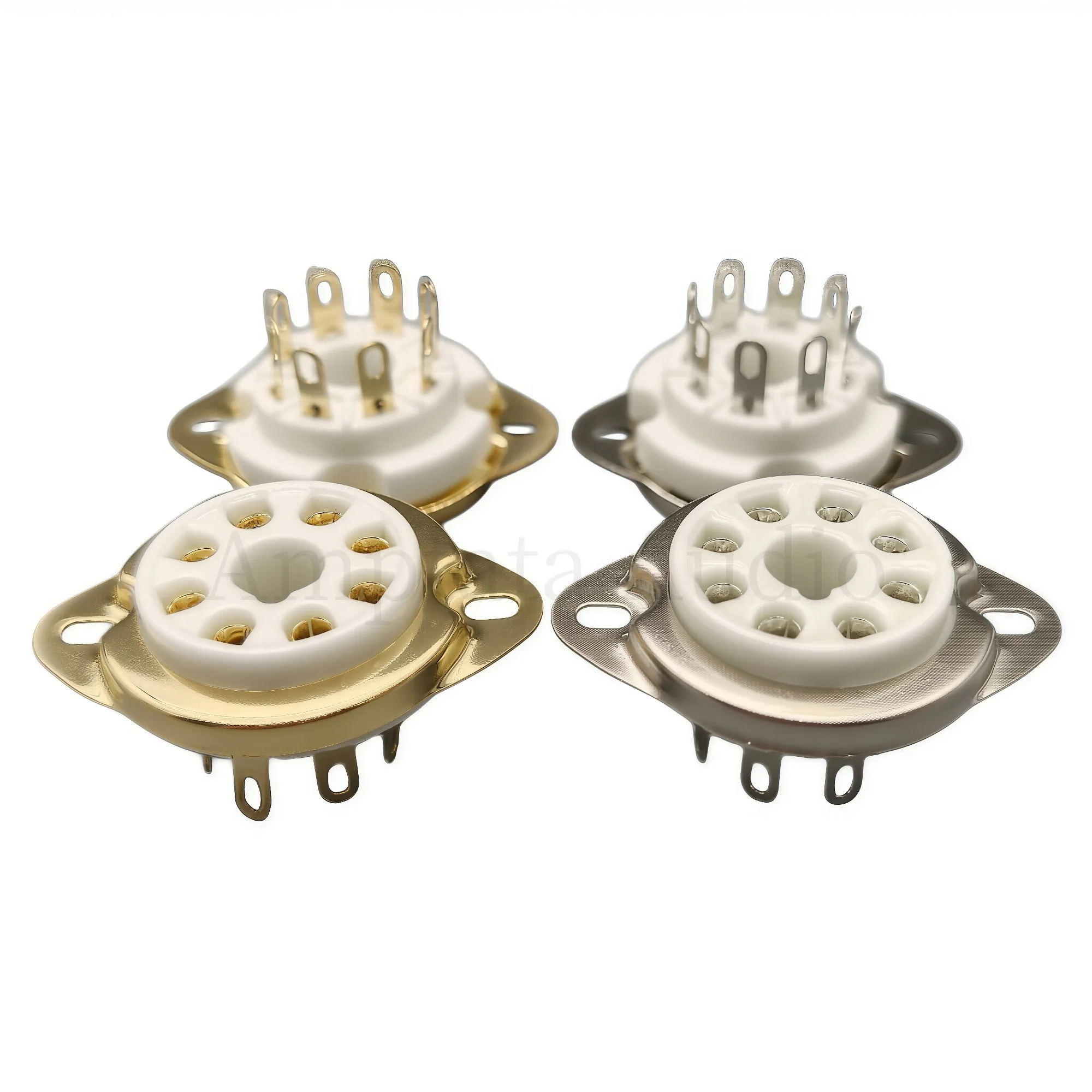 1pcs 8MPC1 8 Pin Ceramic Tube Socket Silver Foot Large Seat, Amplifier Tube Holder for KT88 EL34 274B 6SN7 6V6