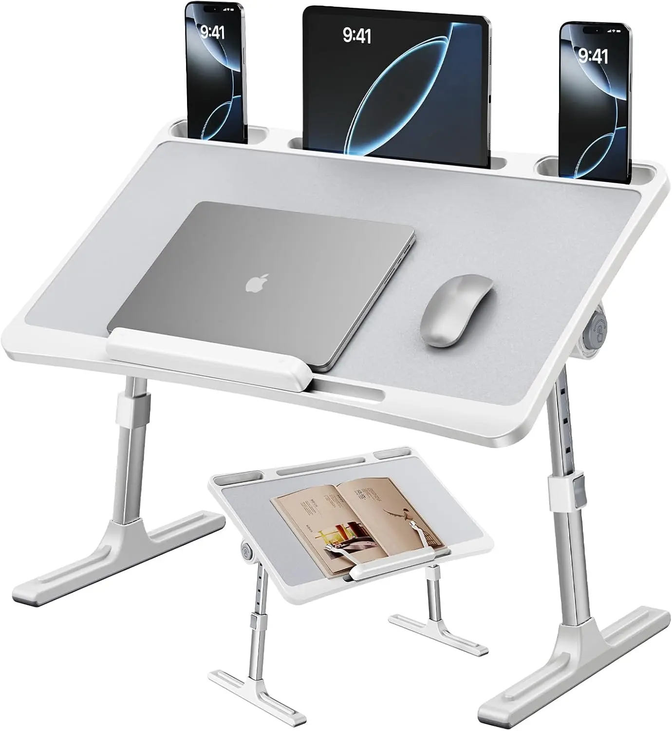 

Laptop Desk for Bed,Adjustable Height Lap Desks Bed Tray,Portable Folding Couch Table with Bookstand,Car Rear Seat Sofa Floor