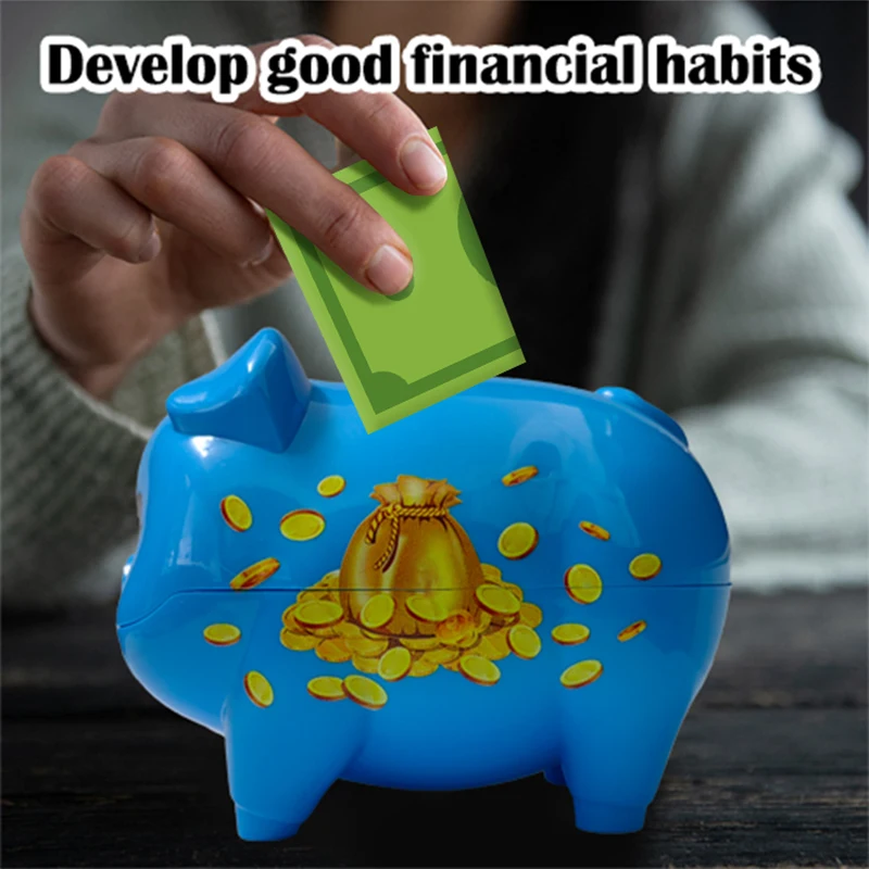 Pig Piggy Bank Coin Cash Banknote Saving Money Box Cute Plastic Pig Piggy Bank for Girls Boys Adults Practical Birthday Gifts