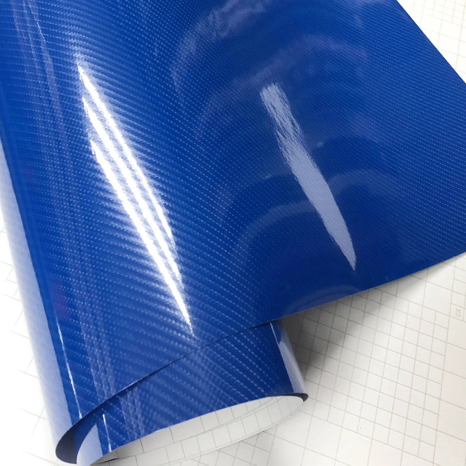 Top quality Ultra Blue Gloss 5D Carbon Fiber Vinyl Wrap 4D Texture Super Glossy 5D Carbon Wraps With for 10/20/30/40/50/58X152CM