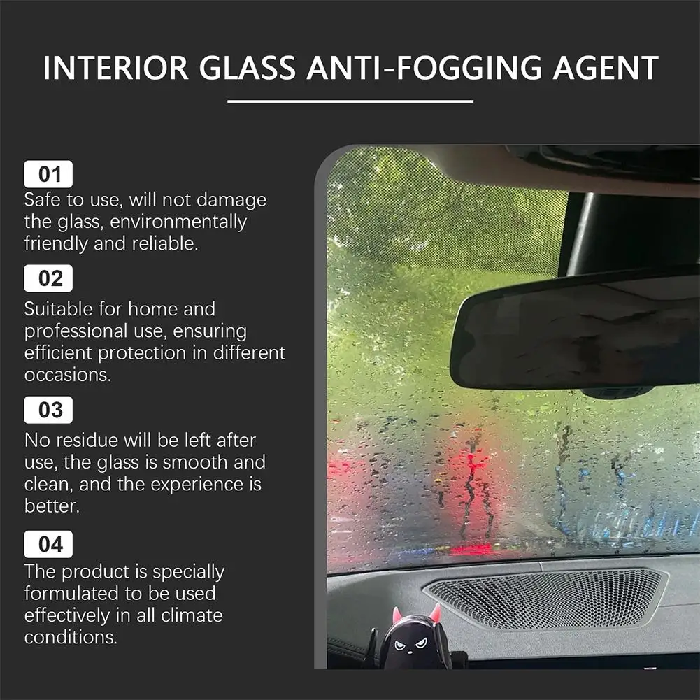 120ml Car Interior Glass Anti-fog Agent Rainproof And Waterproof Car Glass Anti-fog Windshield Cleaning Brightening Spray