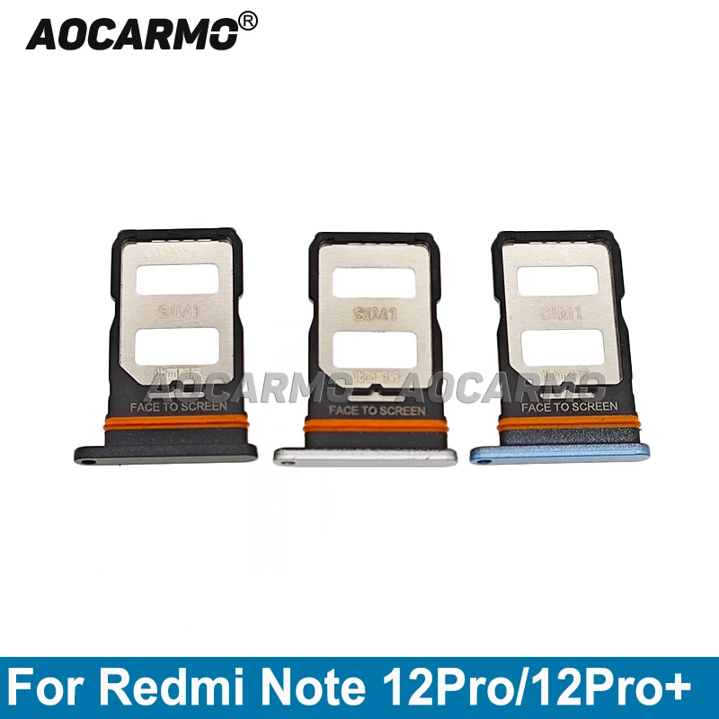 Aocarmo Sim Card Tray Slot Holder Replacement Part For Redmi Note 12 Pro Plus 12pro+