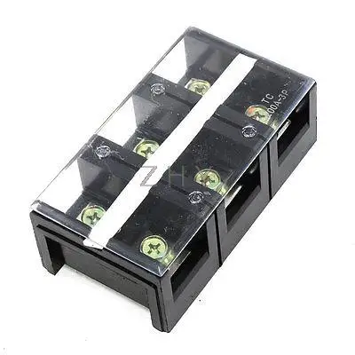 

600V 200A Double Rows 3P 3 Positions Covered Barrier Screw Terminal Block