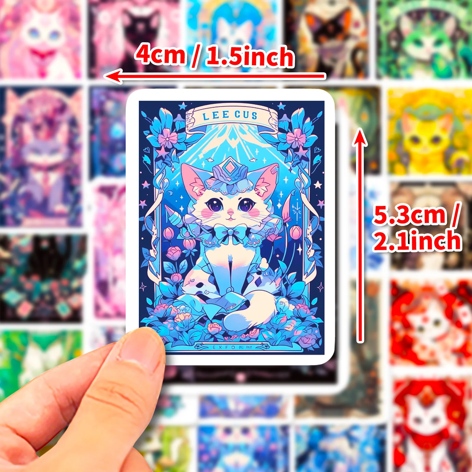 2024 New Cat Tarot Sticker Graffiti Cartoon iPad Computer Luggage Helmet Water Cup Guitar DIY Scrapbook Toy Decoration Wholesale