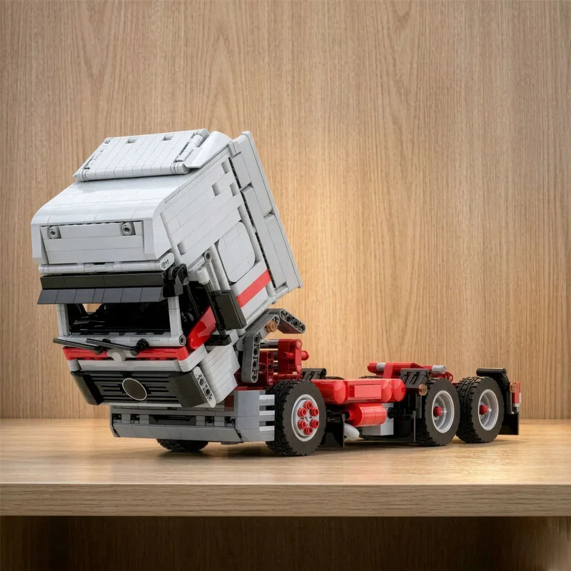 MOC-151309 Building Blocks 1624 Three-Axle Cab Truck High-Difficulty Truck 1651pcs Building Blocks Christmas Gift Birthday Gift