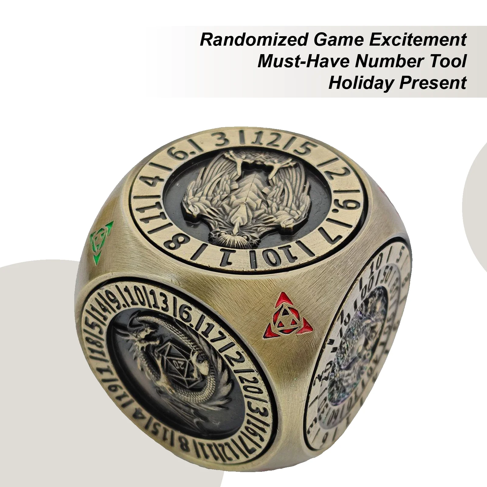 

Spinner Dice Set Of Metal Spinner Dice With 6-Sided Portable Gathering Supplies For Entertainment Competition Leisure Home Bar