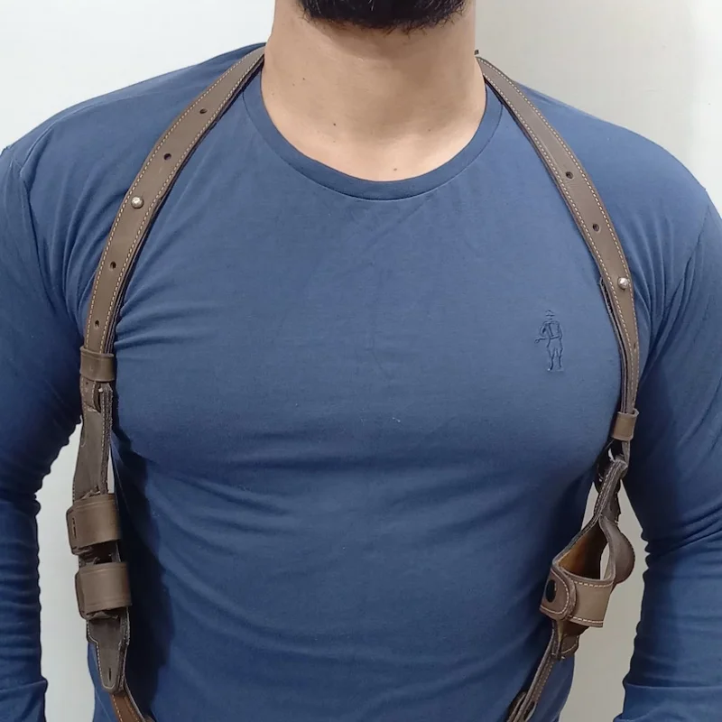 Mittelalterliche Hosenträger, Herrenhosen, Leder, verstellbare Rucksackgurte, Herren-Cosplay-Ritter-Schultergurte, modischer Gürtel für Erwachsene – Detail 2