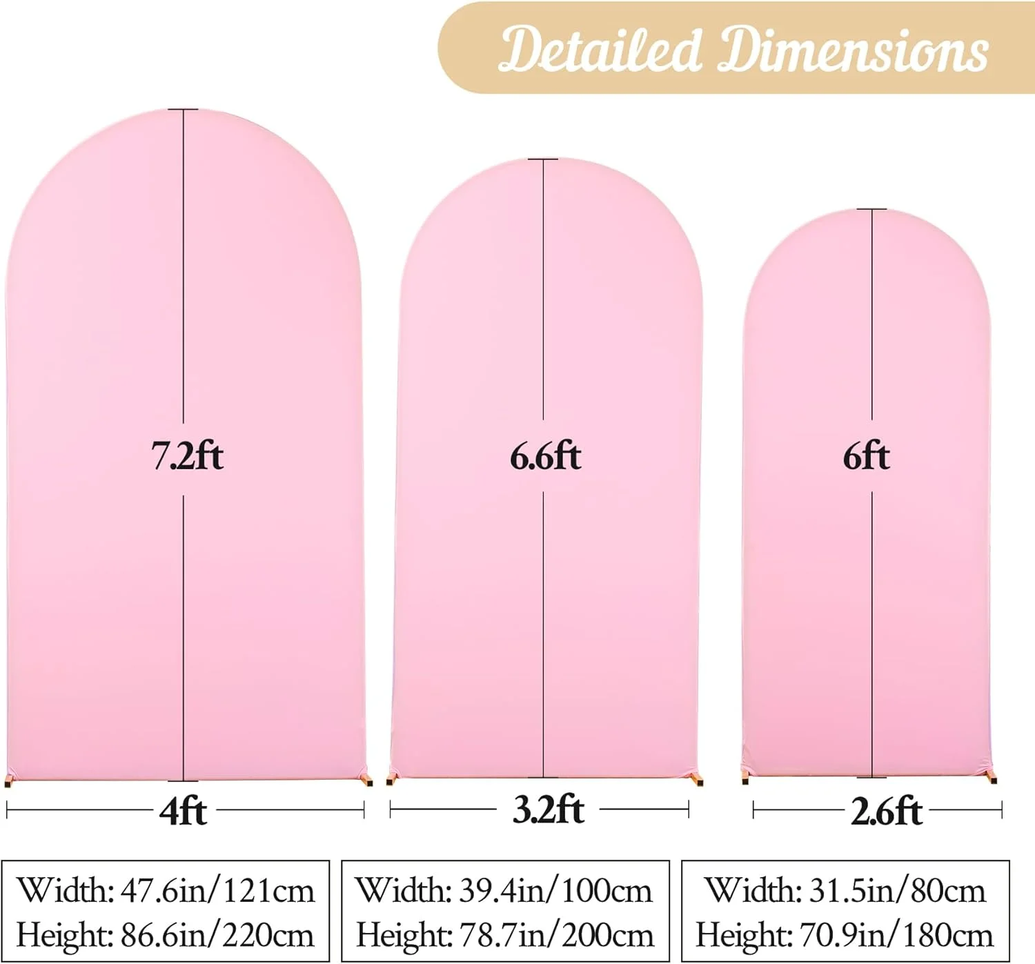 6–7,2 Fuß Rose Red Arch Cover Hintergrund Pink Hochzeit Spandex Arch Stand Cover Geburtstag Braut Party Baby Shower Foto Prop Deco – Detail 2