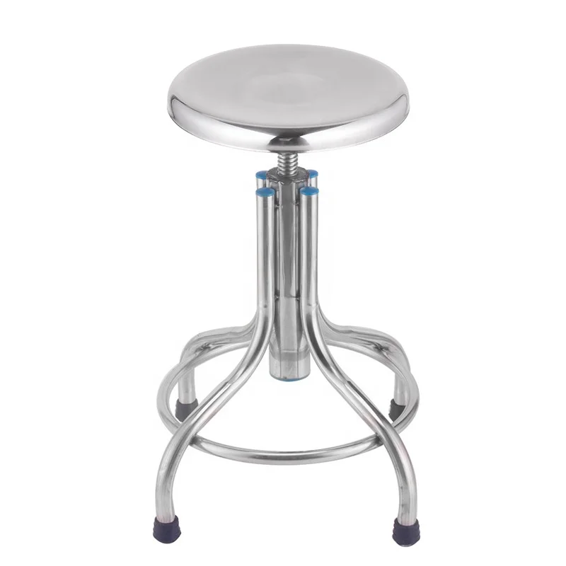 Medical Stainless Steel Lifting Nurse Stool Hospital Beauty Salon Laboratory Round Stool Spiral Lifting bar Chair Surgical Stool