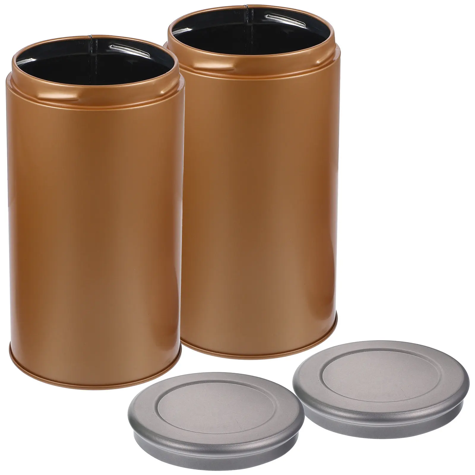 2Pcs Premium Tinplate Tea Tin Canister Scratch Proof Drop Proof Smooth Surface Easy Clean Large Opening for Home Office Hotel