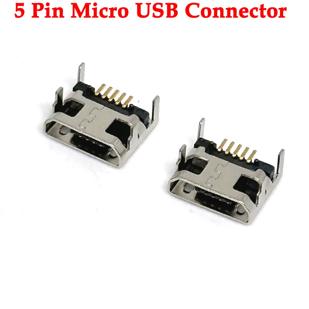 5Pin Micro USB Connector Female Port Jack Solder Plug SMD SMT Android Phone Data Charging Socket 5P Micro USB DIY Repair Adapter