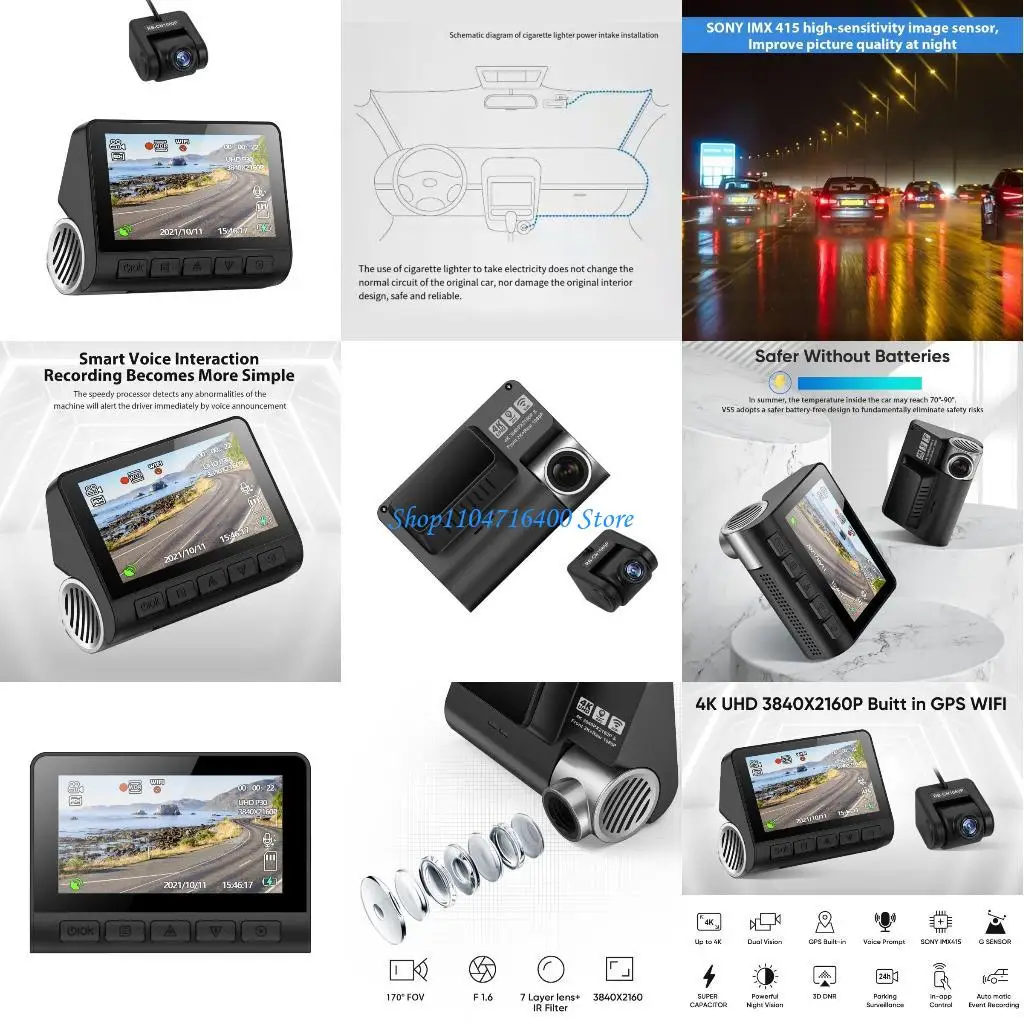 

y1gd Full HighDefinition Car DVR Camera 3 in Digital Screen LoopsRecording Camcorder