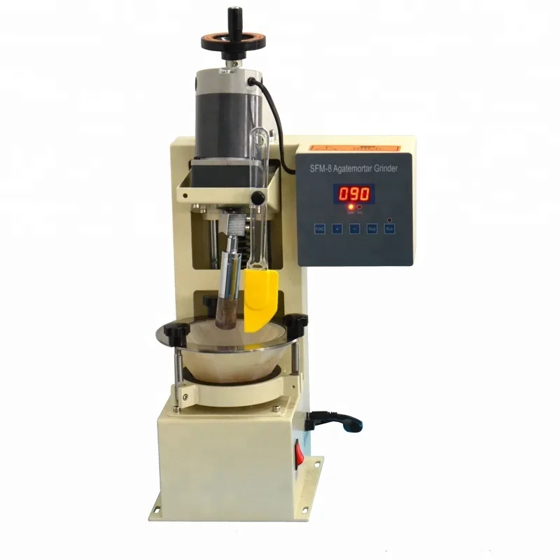 Automatic Desktop Grinder with Built-in Agate Mortar (120mm, 34mm Mini Grinder Grinding Disc D) and Pestle -CY-MSK-8 about 50kg