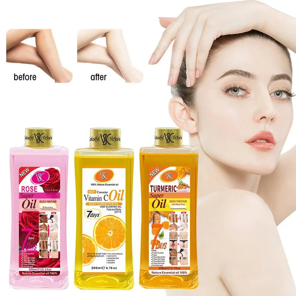 200 مللي زيت الكركم العطري للوجه والجسم ترطيب ترطيب الورد الطبيعي زيت طبيعي العناية بالوجه العناية بالبشرة