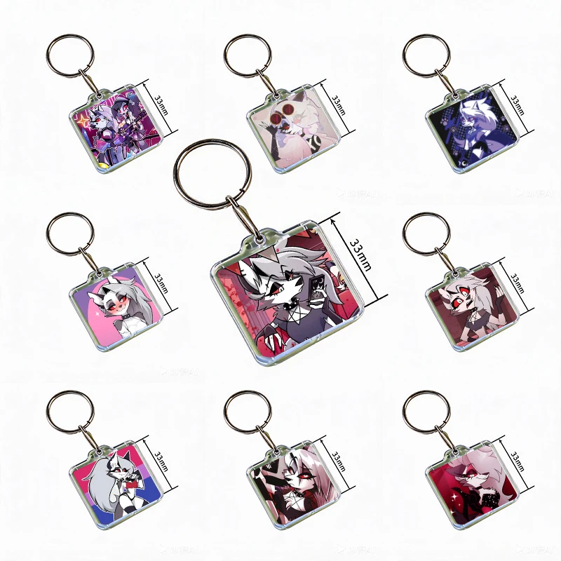 Anime H-Helluva Boss L-Loona Cute Acrylic Keychain Handmade Hanging Clothes Backpack Decoration Accessories Gifts with Friends