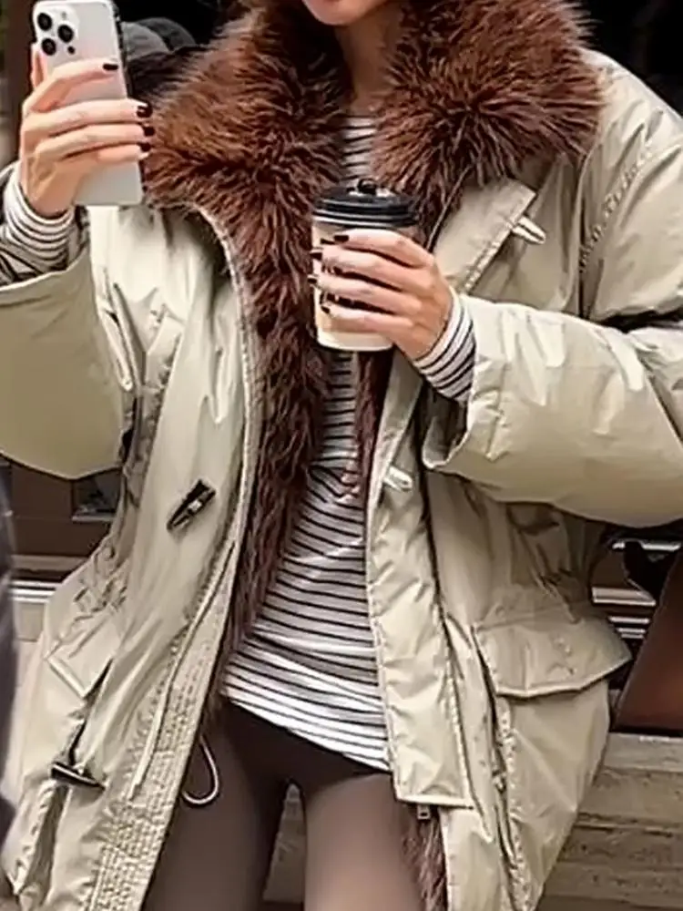 Ladies Comfortable Warm Short Jacket Korean Solid Color Long Sleeves Down Coat Fashion Zipper Slim Thick Outerwear
