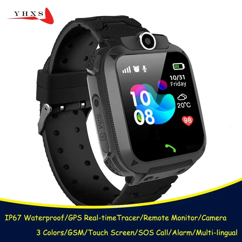 IP67 กันน้ําสมาร์ท GPS WIFI Tracker Location SOS Call กล้องระยะไกลซิมการ์ดโทรศัพท์นาฬิกานาฬิกาข้อมือสําหรับเด็กนักเรียน