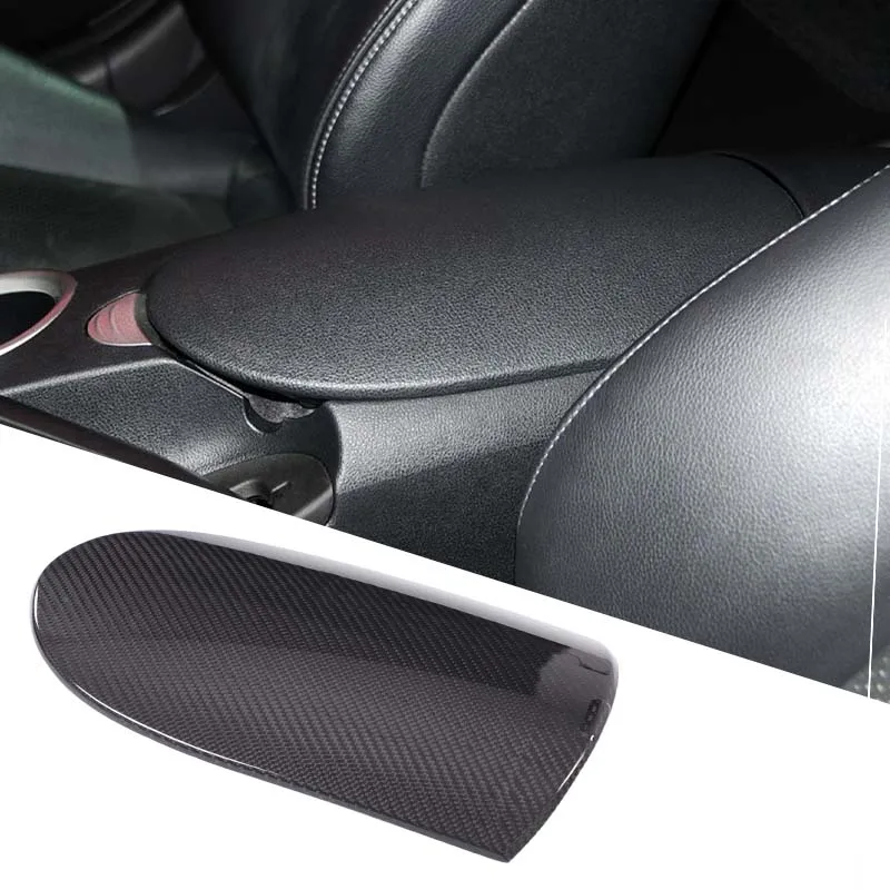 

For Nissan 370z Z34 2009-2020 Real Carbon Fiber Car Center Console Armrest Storage Box Protective Cover Interior Accessories