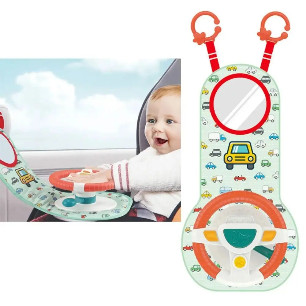 

Steering Wheel Simulation Steering Wheel Car Seat Toy with Mirror with Light Simulation Musical Steering Wheel Toy Simulation