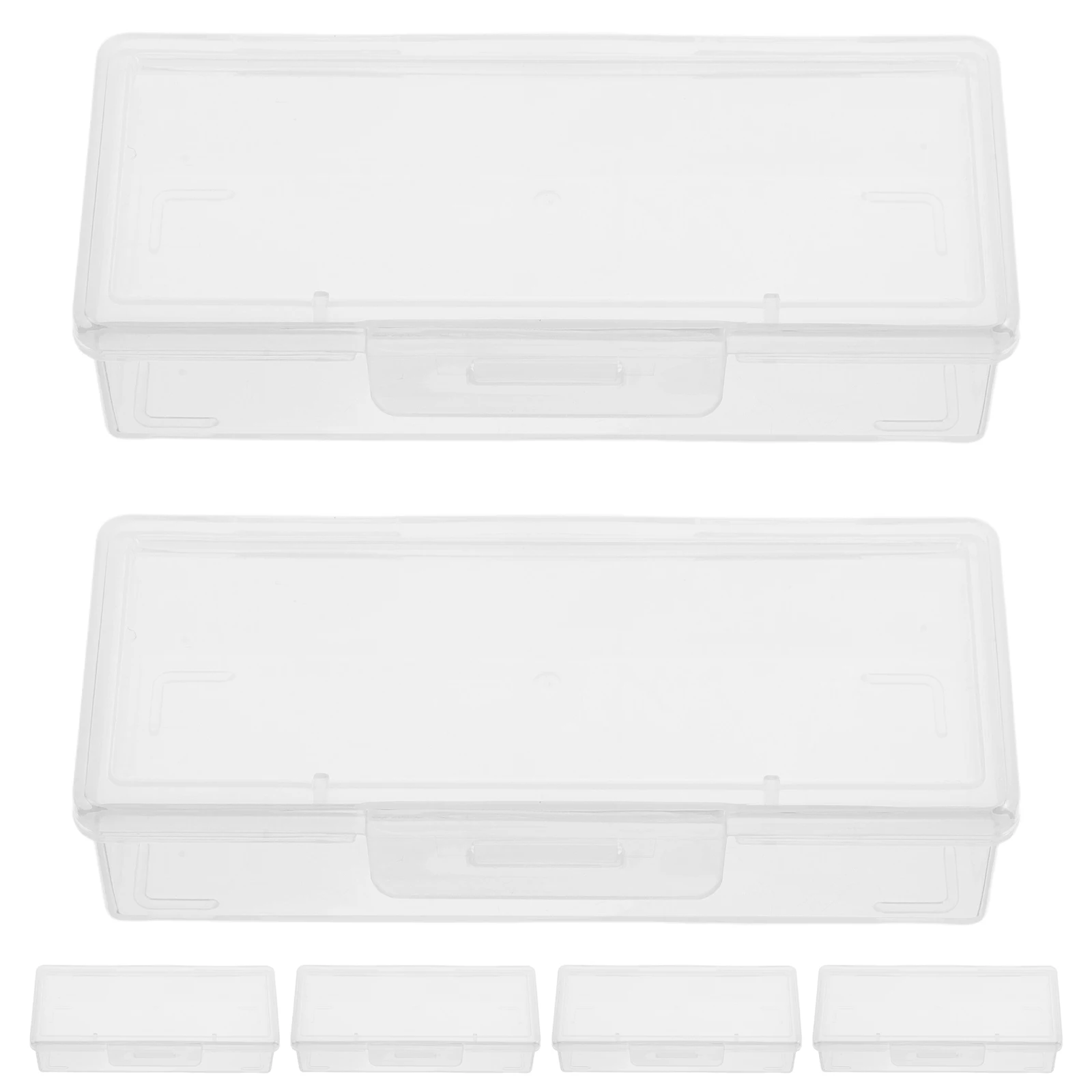 

Portable Jewelry Storage Box Clear Tiny Containers Lid Cotton Swab Holder Small Plastic Organizer Dustproof Travel Accessories