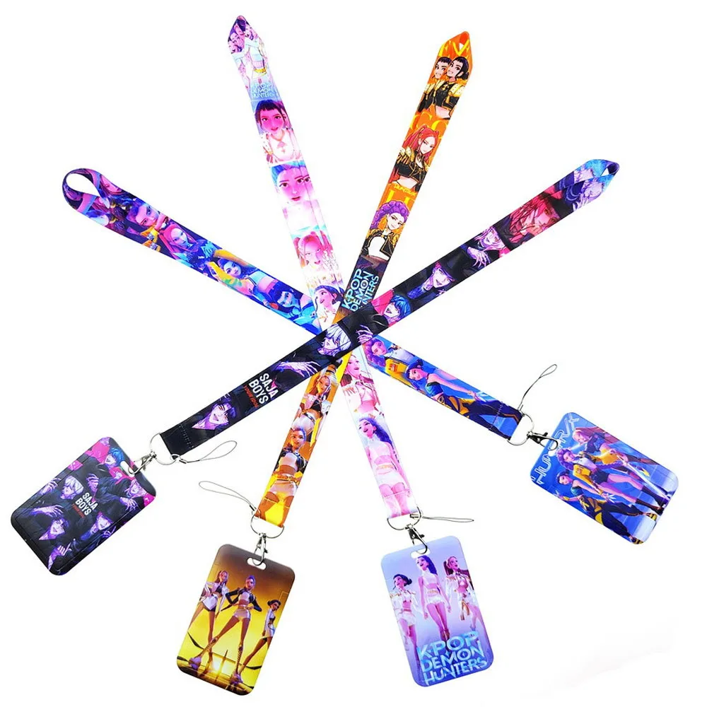 K-POP Witch Hunter Group Fan Merch - Longue lanière de dessin animé Kawaii pour téléphone, porte-carte d'identité, porte-clés, étui pour badges d'étudiant et de travail
