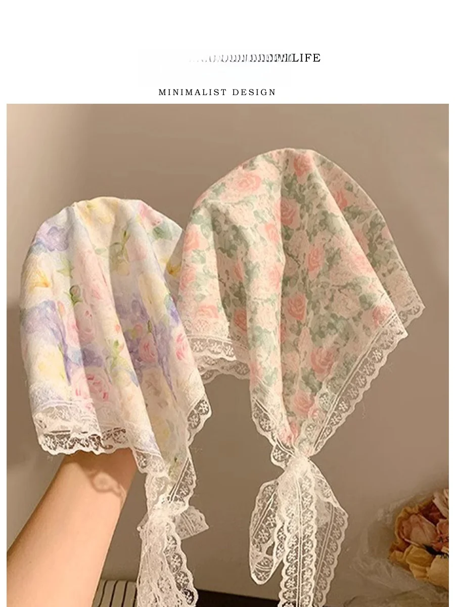 

Летняя повязка для волос Tlife n Floral Lace с цветочным узором, шарф в деревенском стиле, модные аксессуары для волос