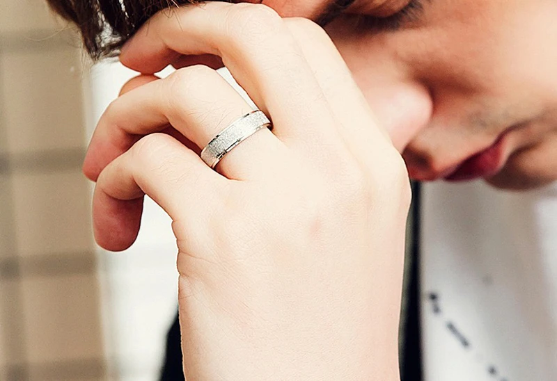 High Quality 4mm Simple Frosted Ring Fashion Never Fade Original Frosted  Golden Ring Men\'s and Women\'s Gift Jewelry MSR18