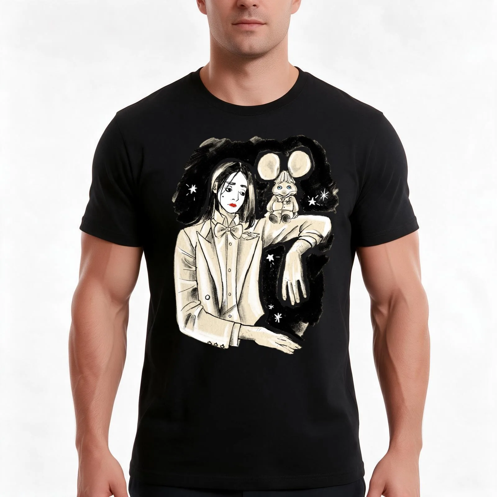 Singer And Mouse : Lucio Corsi T-Shirt, Summer Casual Cotton Tee, Oversized Streetwear Tops, Vintage Graphic Print, 100% Cotton