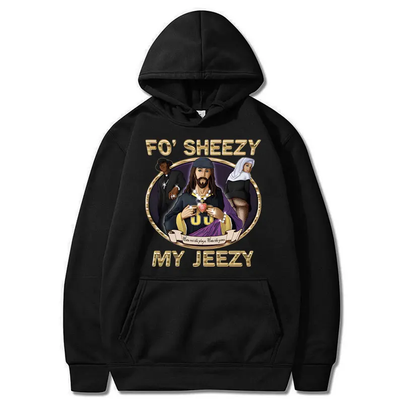 

Смешная Толстовка для Sheezy My Jeezy с принтом Иисуса и мема, мужская и женская модная винтажная Толстовка в стиле Харадзюку, Повседневный хлопковый Свободный пуловер, подарок