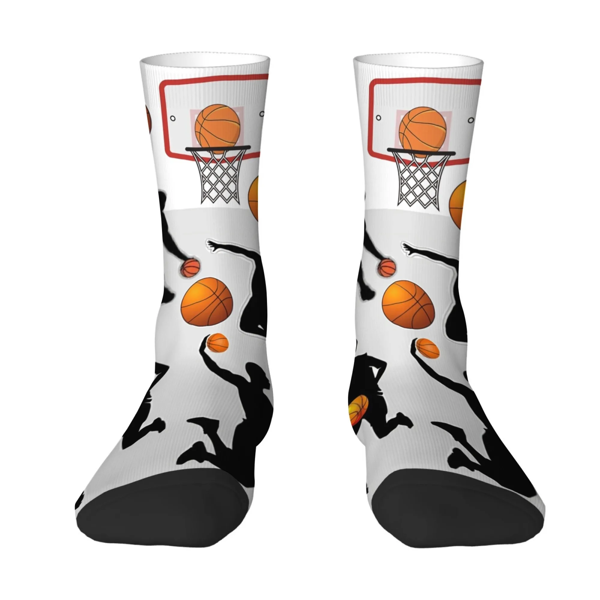 Basketball Print Men's Mid-calf Socks Soft and Breathable Socks Stylish Hip-hop Party Outdoor Harajuku Style Skateboard Socks