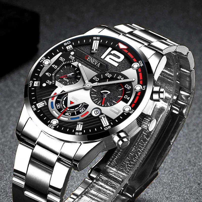 

Fashion Men Black Stainless Steel Watch Luxury Calendar Quartz Wrist Watch Mens Business Watches for Man Clock Relogio Masculino