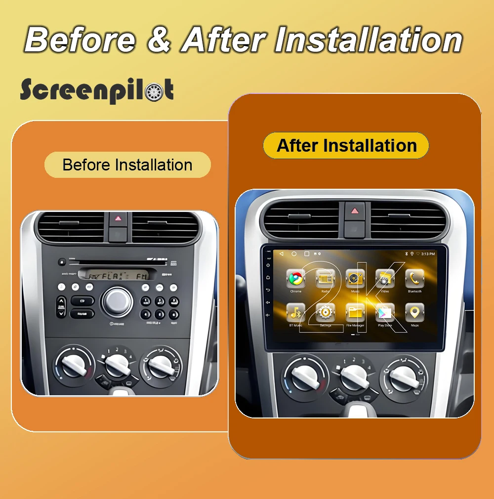Android 16 Car Radio Stereo For SuzuKI Splash Ritz OPEL Agila 2008 2009 2010-2014 Multimidia Player GPS Carplay Android Auto RDS