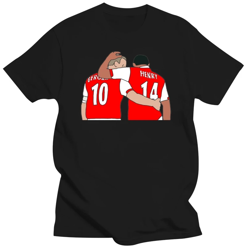 Men's 2020 Fashion Style T-Shirt Hot sale gunners  Dennis Bergkamp and Thierry Henry Fashion mens  short sleeve T shirt for mans