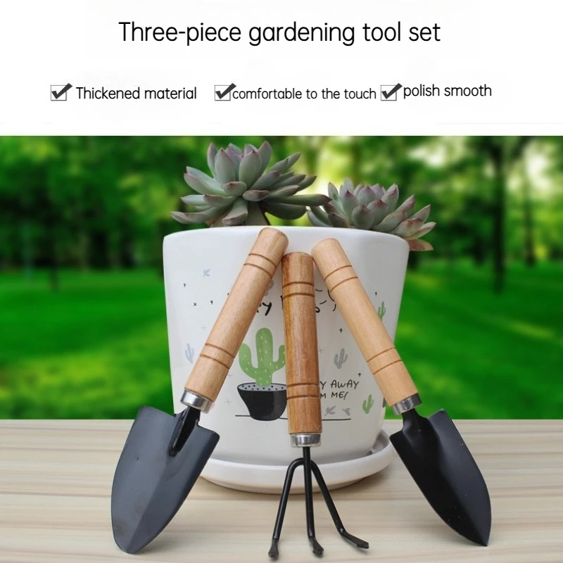 3Pcs Mini Garden Tools Set Small Shovel Rake Spade Bonsai Tools for Flower Potted Plant Succulent Transplanting Gardening Hand